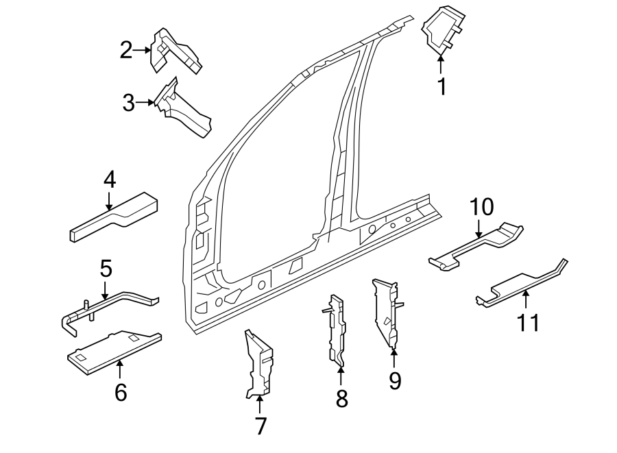 Full size assembly image of PILLARS. ROCKER & FLOOR. UNISIDE. (1/1)