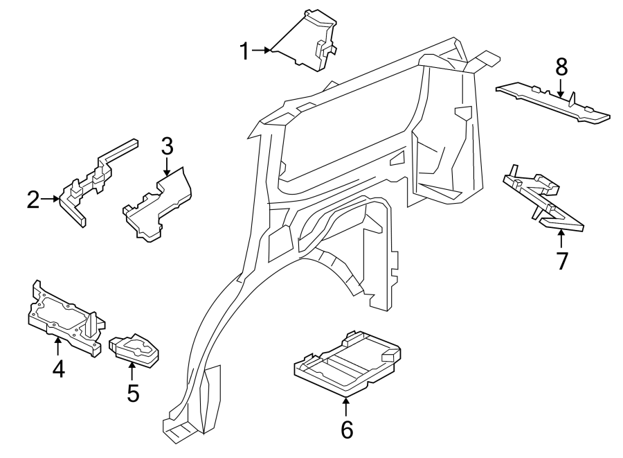 Full size assembly image of QUARTER PANEL. INNER COMPONENTS. (1/1)