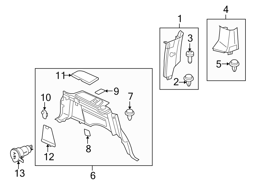 Diagram QUARTER PANEL. INTERIOR TRIM. for your 2016 Land Rover LR4   