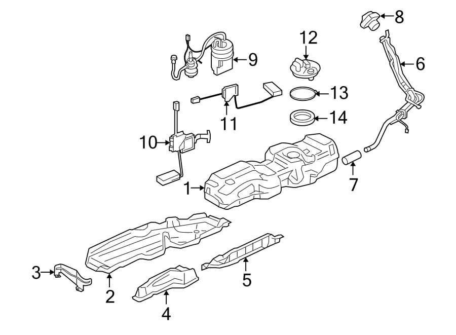 Diagram FUEL SYSTEM COMPONENTS. for your Land Rover