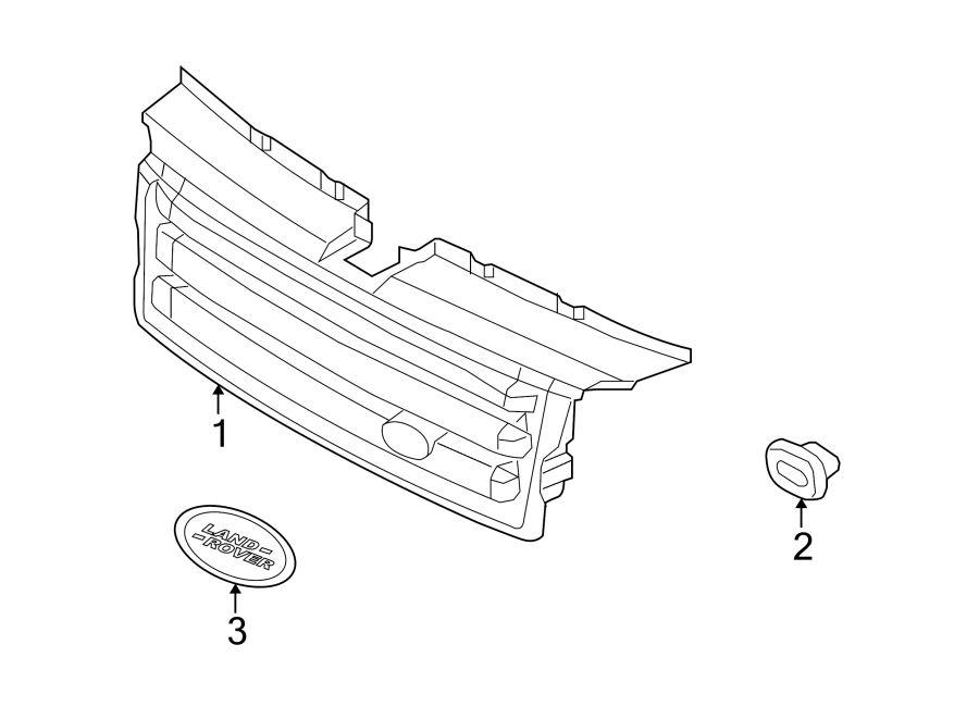 Diagram GRILLE & COMPONENTS. for your Land Rover