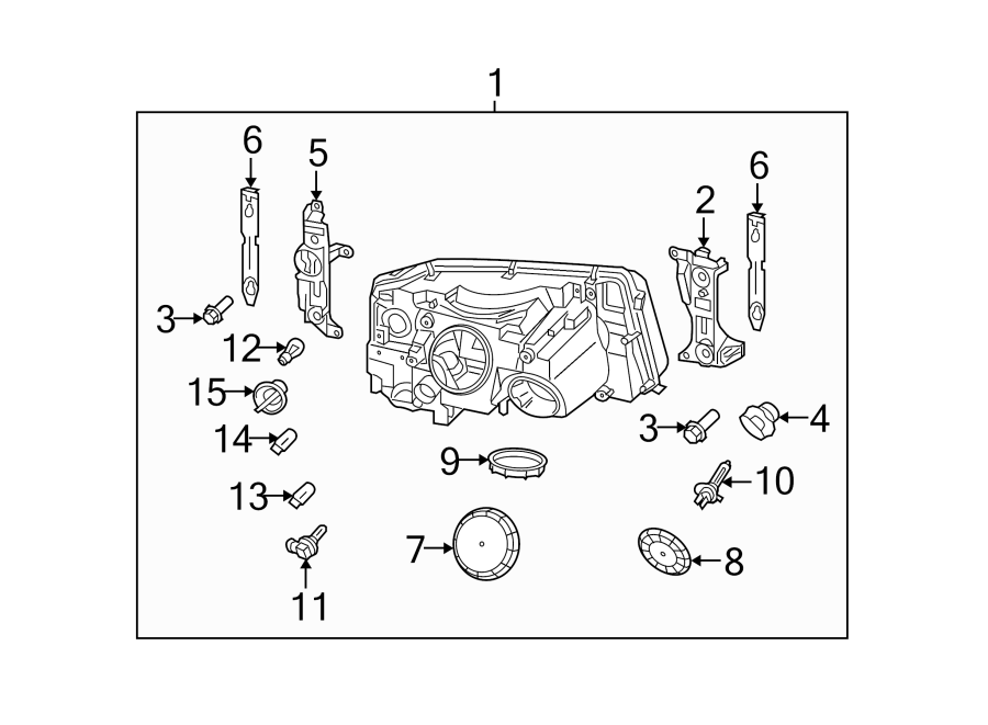 Diagram FRONT LAMPS. HEADLAMP COMPONENTS. for your 2016 Land Rover Range Rover Sport  HSE Sport Utility 