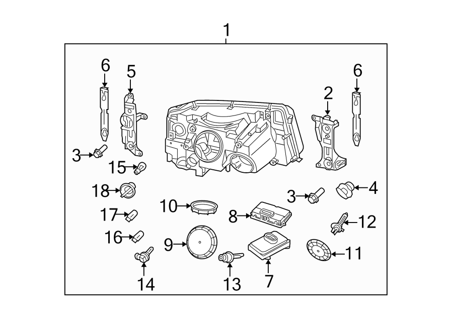 Diagram FRONT LAMPS. HEADLAMP COMPONENTS. for your 2016 Land Rover Range Rover Sport  HSE Sport Utility 