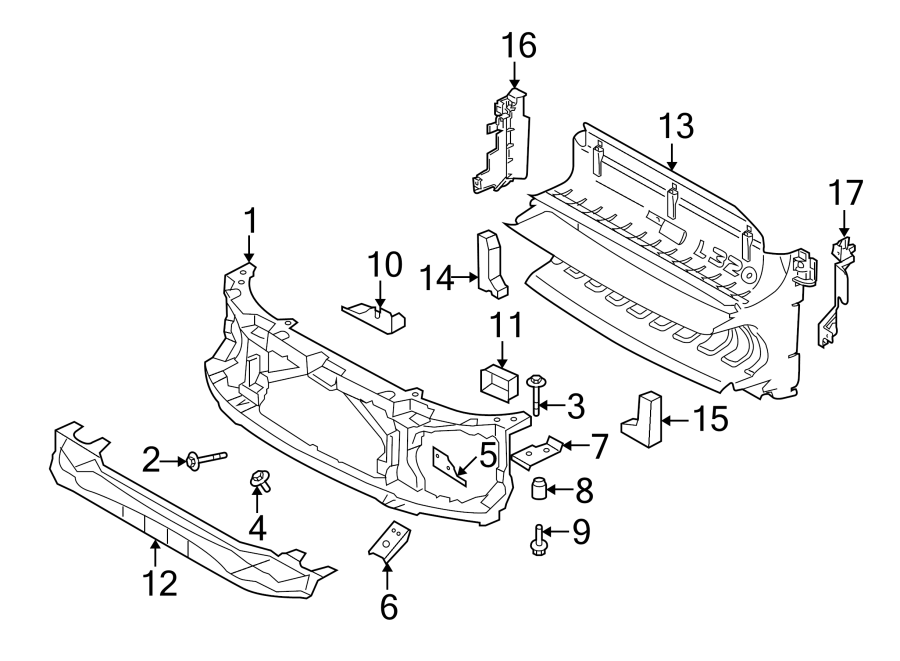 Diagram RADIATOR SUPPORT. for your 2018 Land Rover Range Rover Velar   