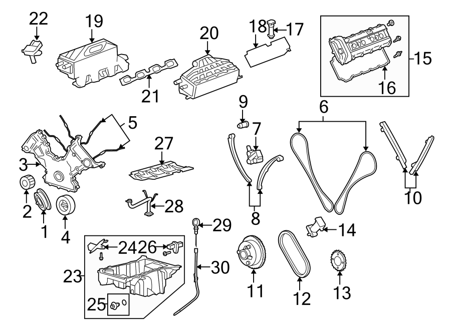 Diagram ENGINE PARTS. for your 2022 Land Rover Range Rover Evoque  R-Dynamic SE Sport Utility 