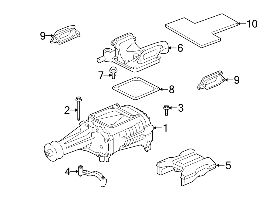 Diagram SUPERCHARGER & COMPONENTS. for your 2022 Land Rover Range Rover Evoque  R-Dynamic SE Sport Utility 