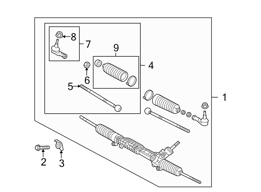 Diagram STEERING GEAR & LINKAGE. for your 2019 Land Rover Range Rover Sport  Supercharged Dynamic Sport Utility 