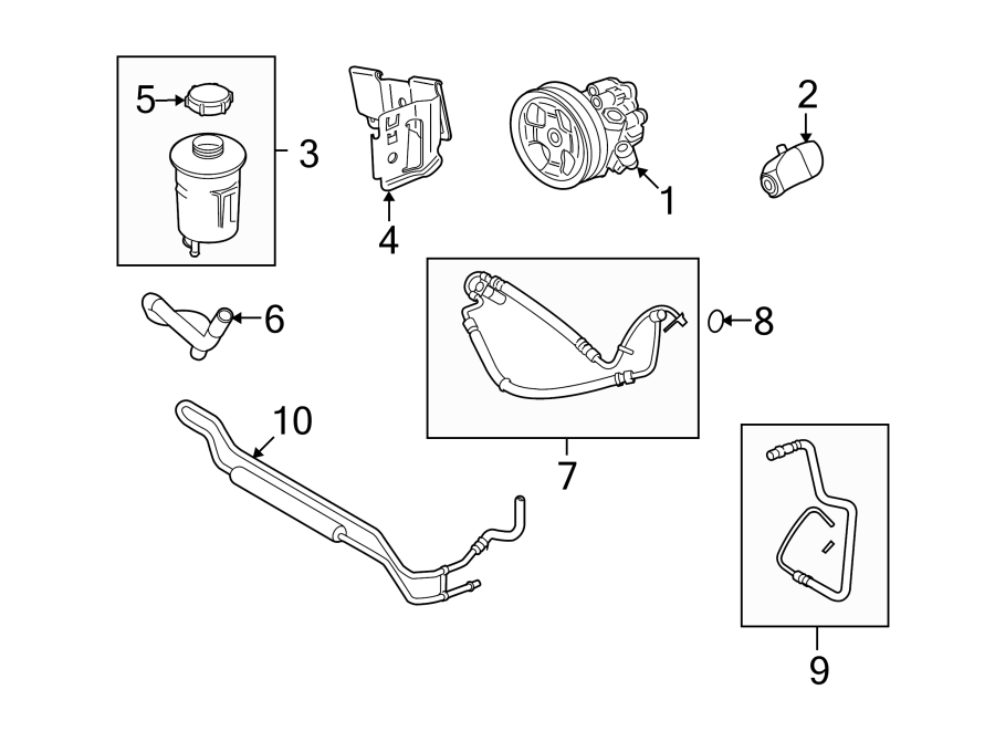 Diagram STEERING GEAR & LINKAGE. PUMP & HOSES. for your 2012 Land Rover Range Rover Sport   