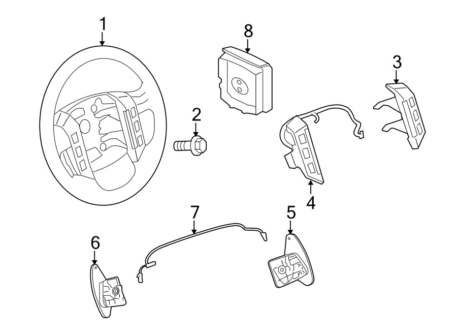 Diagram STEERING WHEEL & TRIM. for your Land Rover