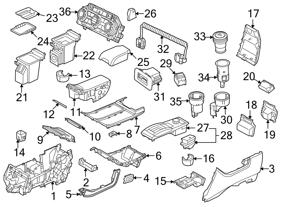 Diagram CONSOLE. for your 2022 Land Rover Range Rover Sport  SVR Carbon Edition Sport Utility 