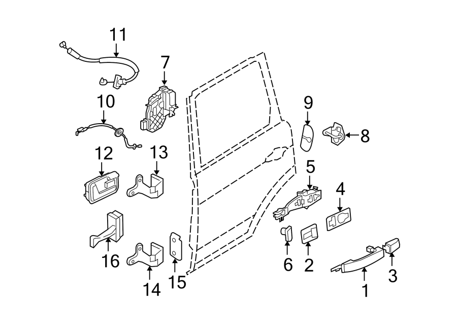 Diagram REAR DOOR. LOCK & HARDWARE. for your 2017 Land Rover Discovery   