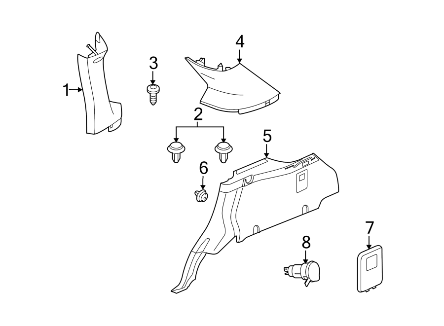 Diagram QUARTER PANEL. INTERIOR TRIM. for your Land Rover