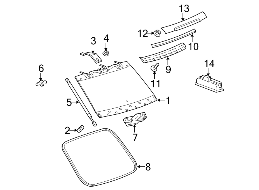 Diagram LIFT GATE. for your 2008 Land Rover LR3   