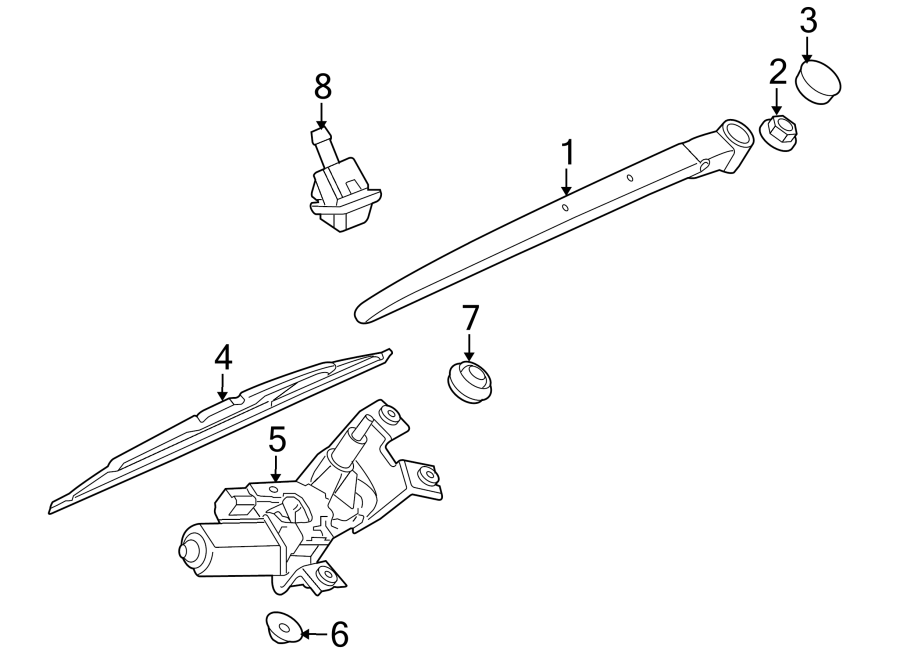 Diagram LIFT GATE. WIPER COMPONENTS. for your Land Rover Range Rover Sport  