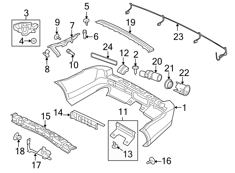 Diagram REAR BUMPER. BUMPER & COMPONENTS. for your 2015 Land Rover LR4   