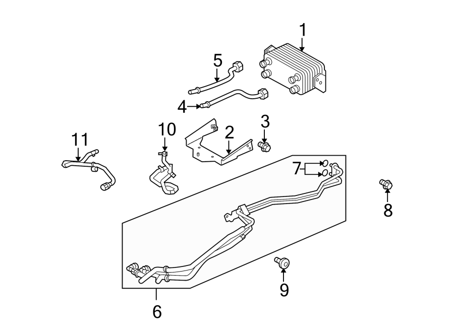 Diagram TRANS OIL COOLER. for your 2012 Land Rover Range Rover   