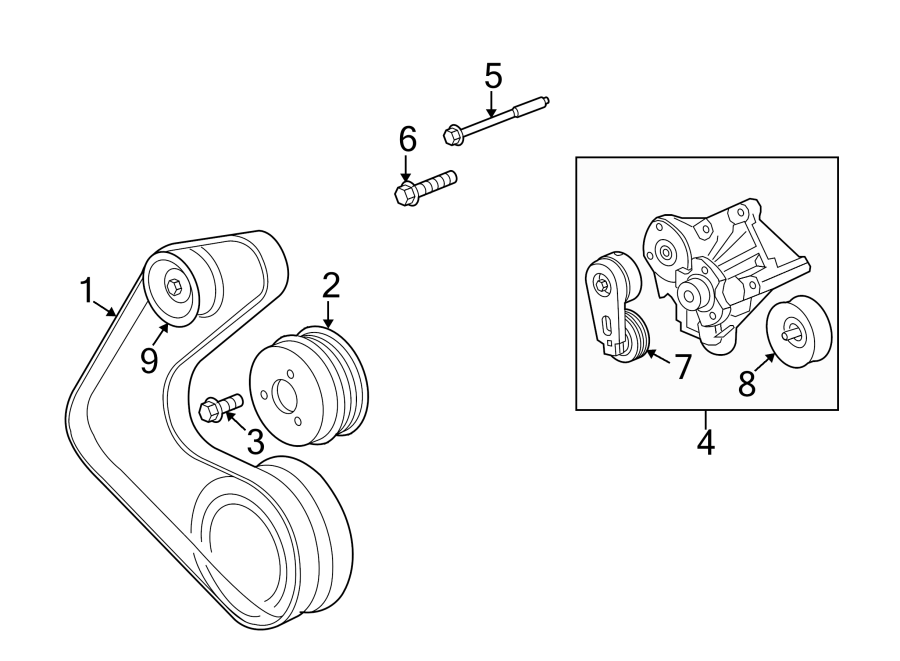 Diagram BELTS & PULLEYS. for your Land Rover