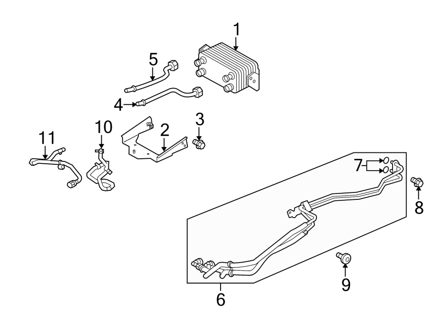 Diagram TRANS OIL COOLER. for your 2011 Land Rover LR2   