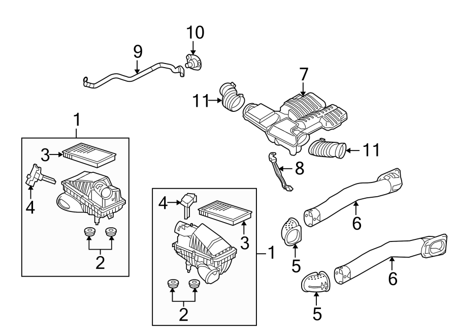 Diagram AIR INTAKE. for your Land Rover