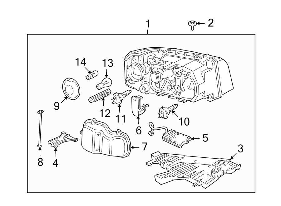 Diagram FRONT LAMPS. HEADLAMP COMPONENTS. for your 2017 Land Rover Discovery   