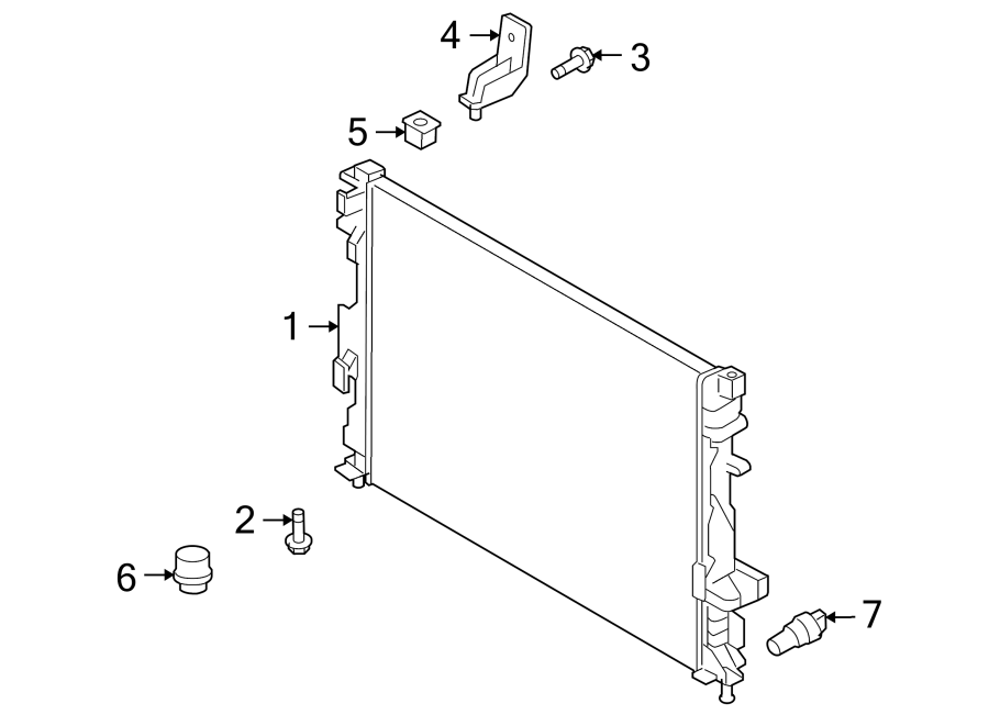 Diagram RADIATOR & COMPONENTS. for your Land Rover