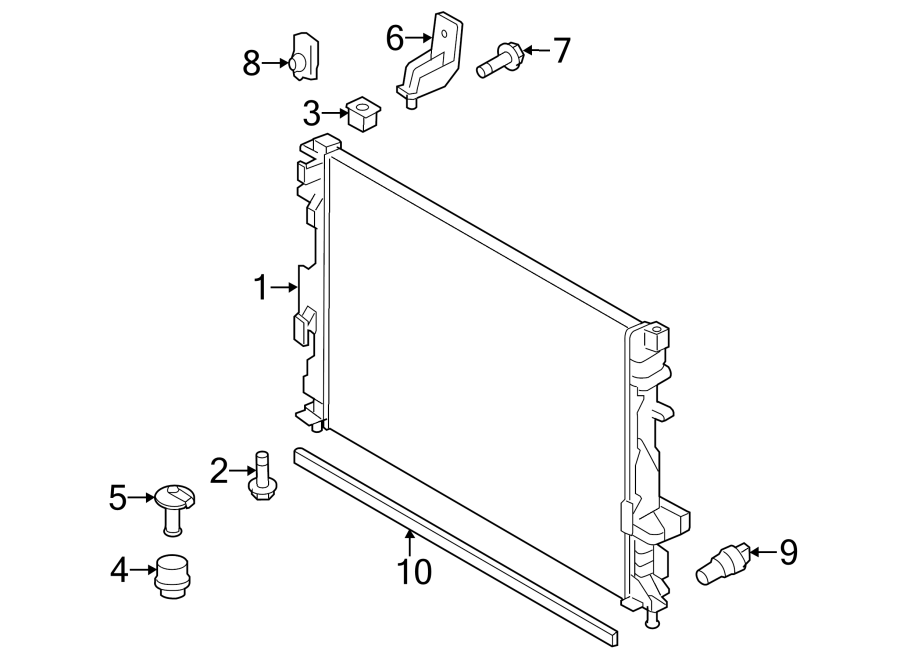 Diagram RADIATOR & COMPONENTS. for your Land Rover