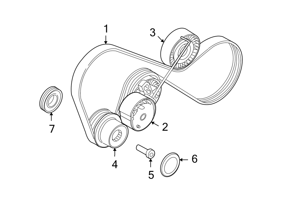 Diagram BELTS & PULLEYS. for your 2011 Land Rover LR2   