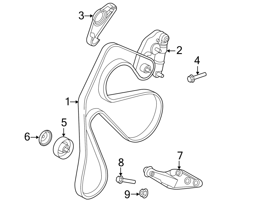 Diagram BELTS & PULLEYS. for your 2018 Land Rover Discovery Sport   