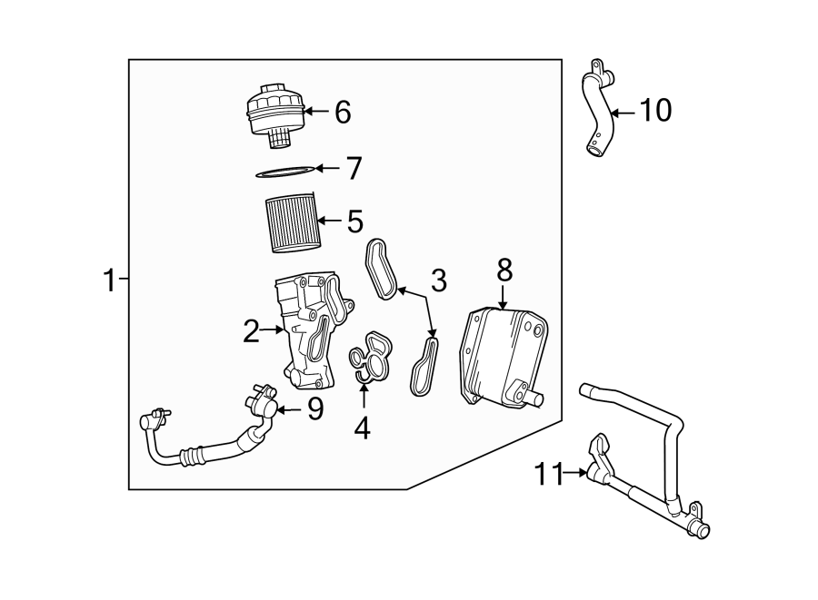 Diagram ENGINE OIL COOLER. for your 2019 Land Rover Discovery Sport   