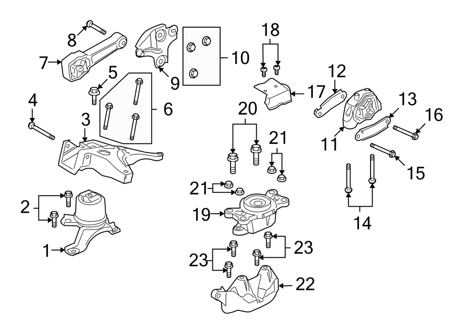 Diagram ENGINE & TRANS MOUNTING. for your 2020 Land Rover Range Rover Sport  HST Sport Utility 