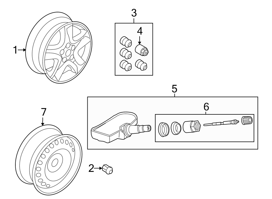 Diagram WHEELS. for your 2017 Land Rover Discovery  First Edition Sport Utility 