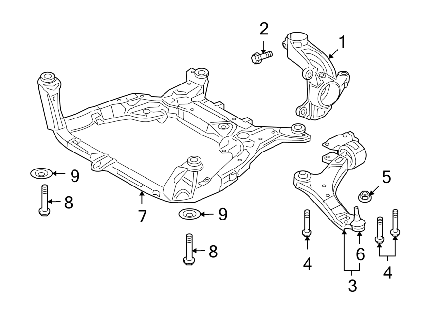 Diagram FRONT SUSPENSION. SUSPENSION COMPONENTS. for your 2013 Land Rover LR2   