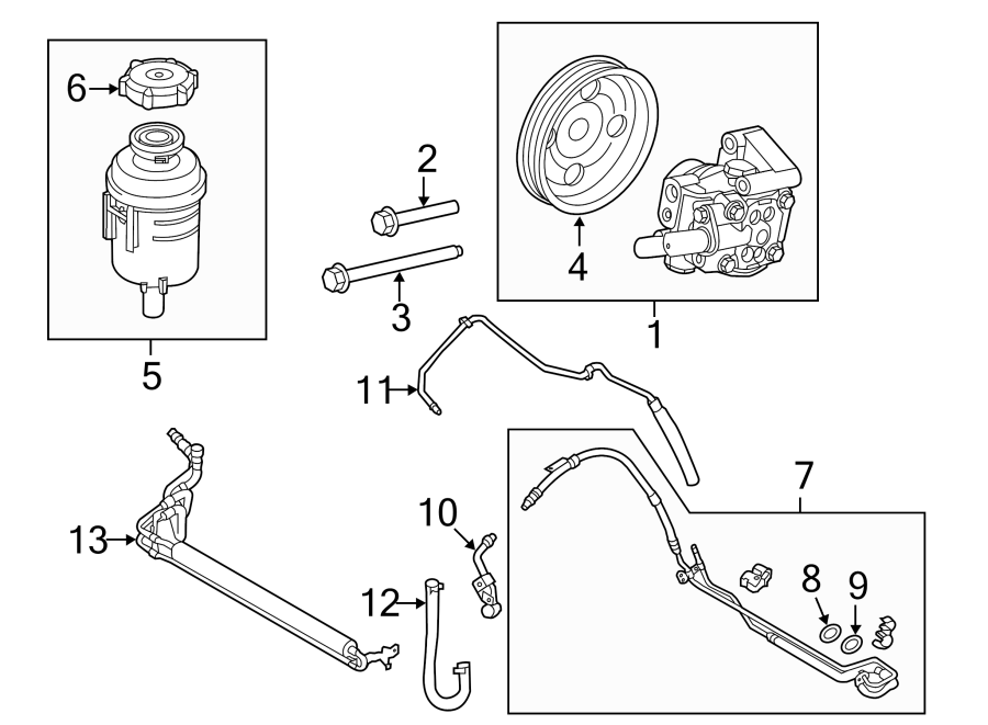 Diagram STEERING GEAR & LINKAGE. PUMP & HOSES. for your 2014 Land Rover Range Rover Sport   