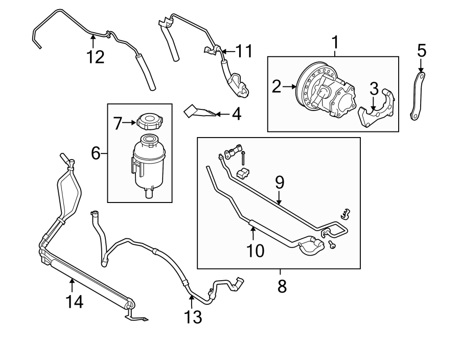 Diagram STEERING GEAR & LINKAGE. PUMP & HOSES. for your 2015 Land Rover Range Rover Sport   