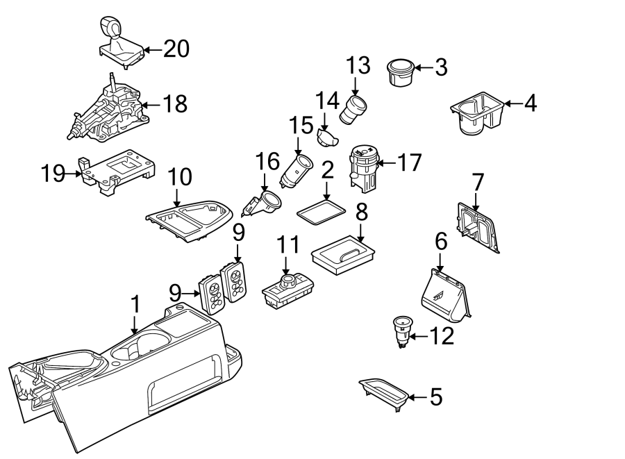 Diagram CENTER CONSOLE. for your 2019 Land Rover Range Rover Sport  SE Sport Utility 