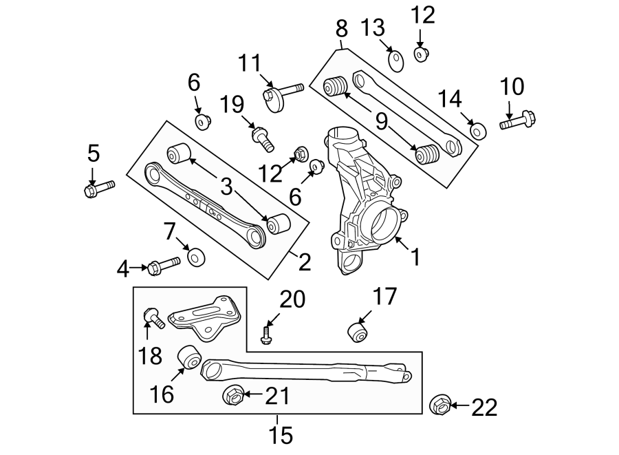 Diagram REAR SUSPENSION. SUSPENSION COMPONENTS. for your 2015 Land Rover LR2   