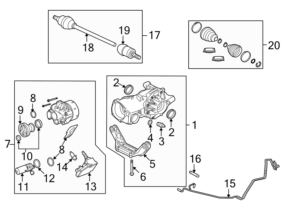 Diagram REAR SUSPENSION. AXLE & DIFFERENTIAL. for your 2008 Land Rover LR2   