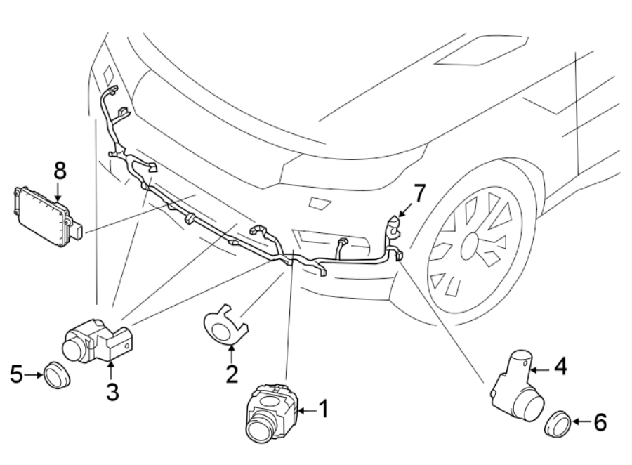 Diagram FRONT BUMPER. ELECTRICAL COMPONENTS. for your Land Rover