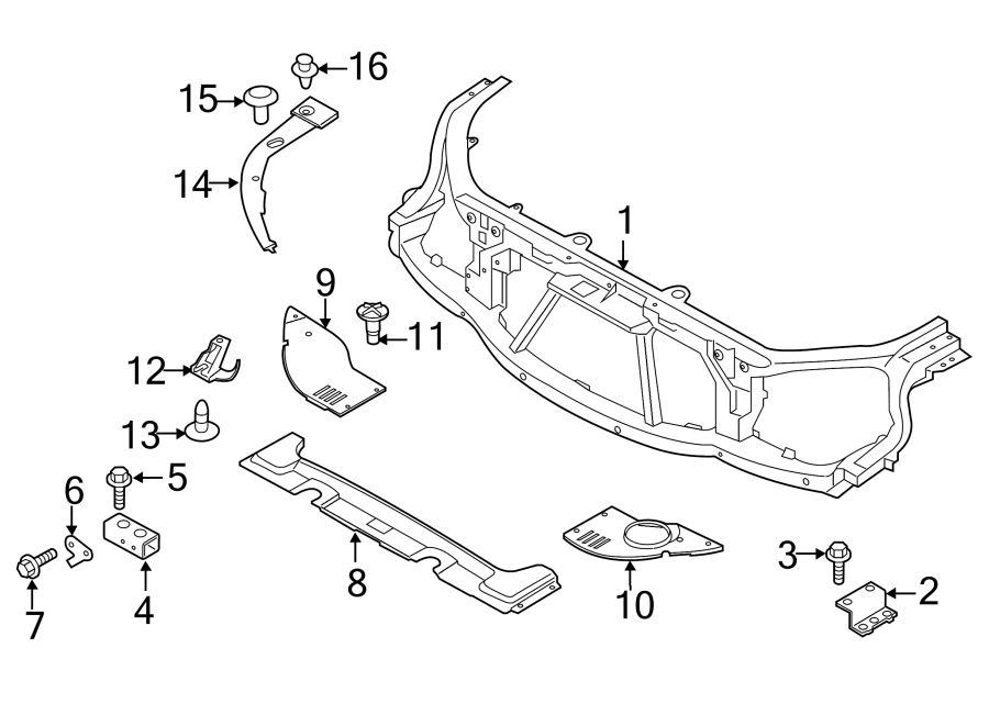 Diagram RADIATOR SUPPORT. for your 2016 Land Rover Range Rover Sport  Autobiography Sport Utility 