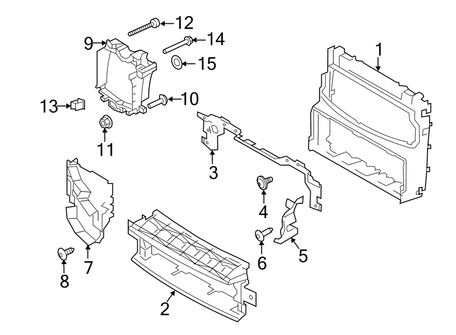 Diagram RADIATOR SUPPORT. AIR DEFLECTOR. for your 2016 Land Rover Range Rover Sport  Autobiography Sport Utility 