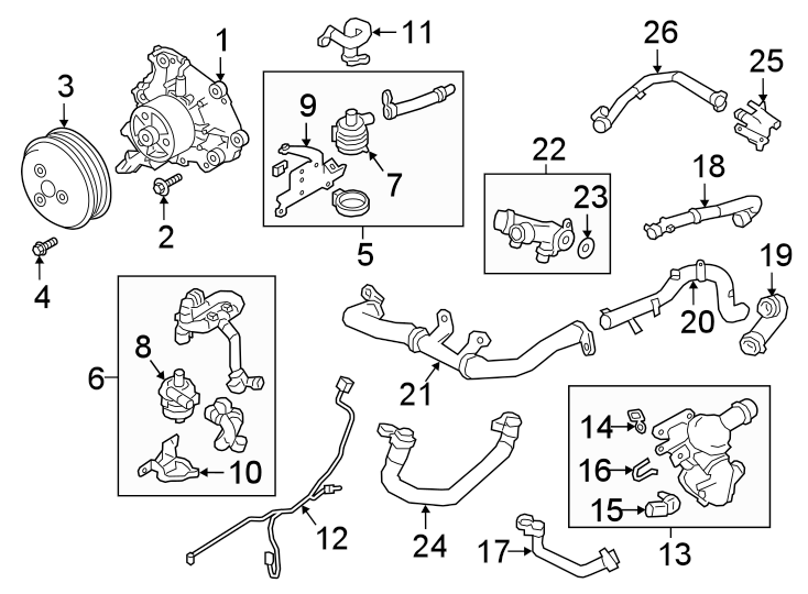 Diagram WATER PUMP. for your Land Rover