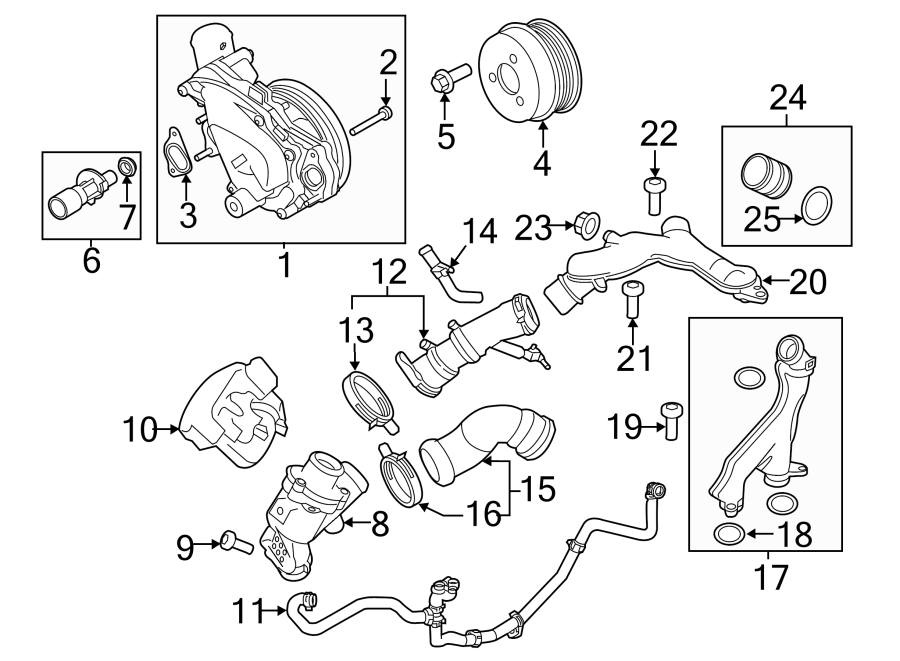 Diagram WATER PUMP. for your 2006 Land Rover Range Rover   