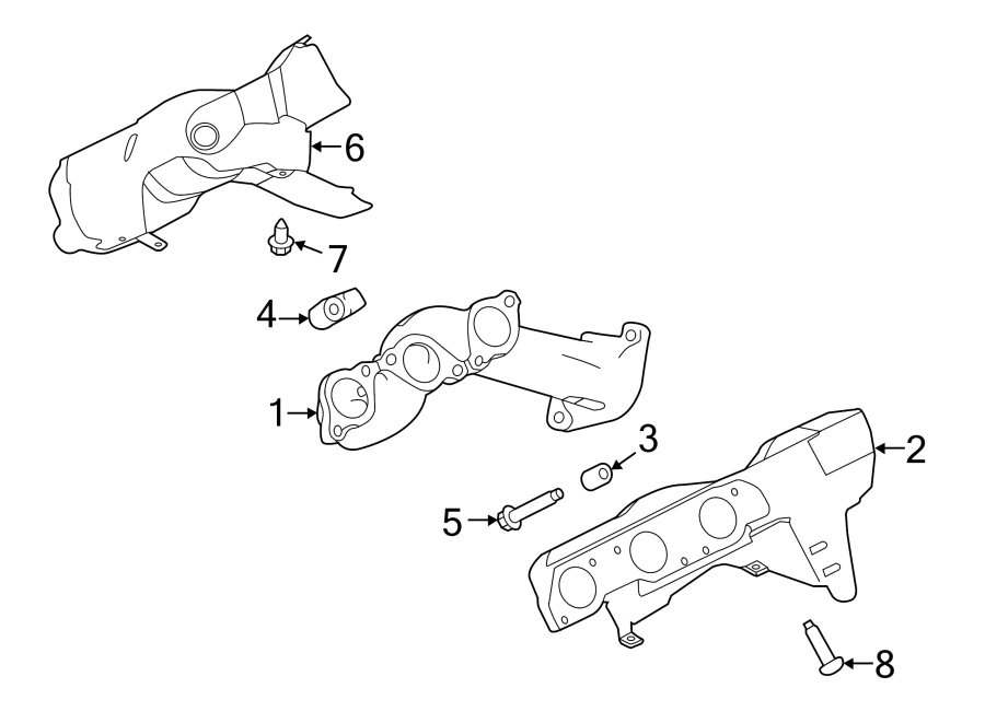 Diagram EXHAUST SYSTEM. MANIFOLD. for your 2021 Land Rover Range Rover Velar   