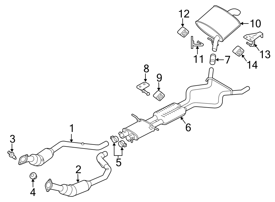 Diagram EXHAUST SYSTEM. EXHAUST COMPONENTS. for your 2019 Land Rover Range Rover Velar   