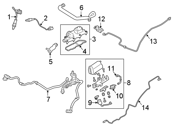 Diagram EMISSION SYSTEM. EMISSION COMPONENTS. for your Land Rover