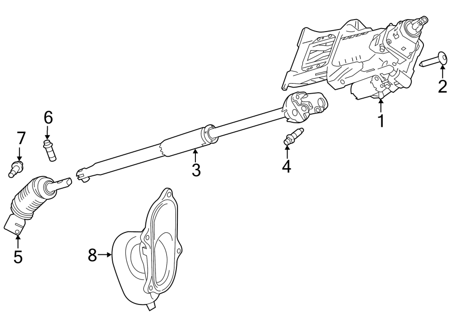 Diagram STEERING COLUMN ASSEMBLY. for your 2018 Land Rover Range Rover Sport  HSE Dynamic Sport Utility 