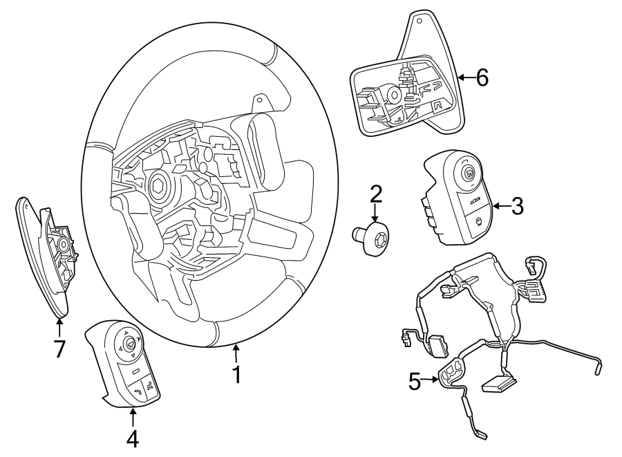 Diagram STEERING WHEEL & TRIM. for your 2016 Land Rover Range Rover Sport   