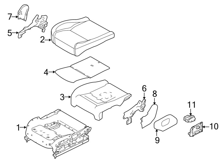 Diagram SEATS & TRACKS. DRIVER SEAT COMPONENTS. for your 2014 Land Rover Range Rover Sport   