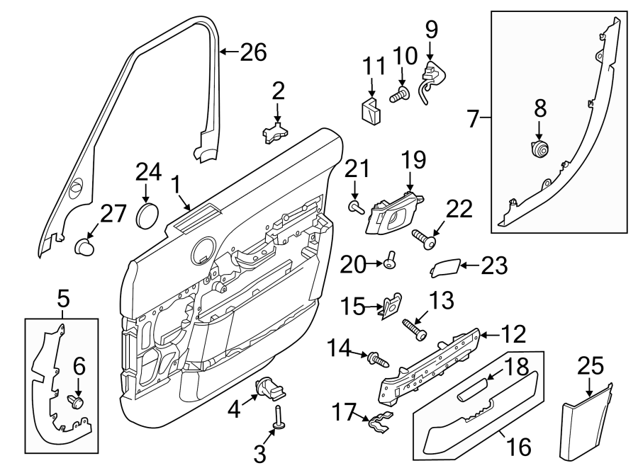 Diagram FRONT DOOR. INTERIOR TRIM. for your Land Rover