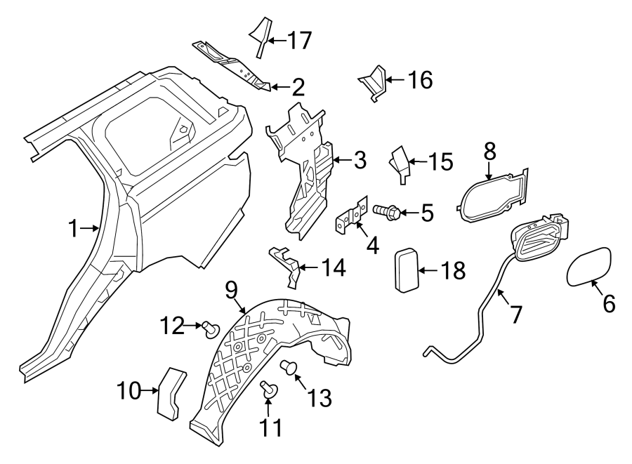 Diagram QUARTER PANEL & COMPONENTS. for your 2012 Land Rover Range Rover Sport   